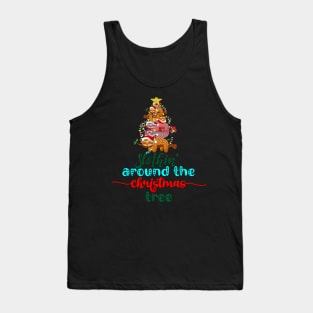 Slothin' Arond The Christmas Tree Tank Top